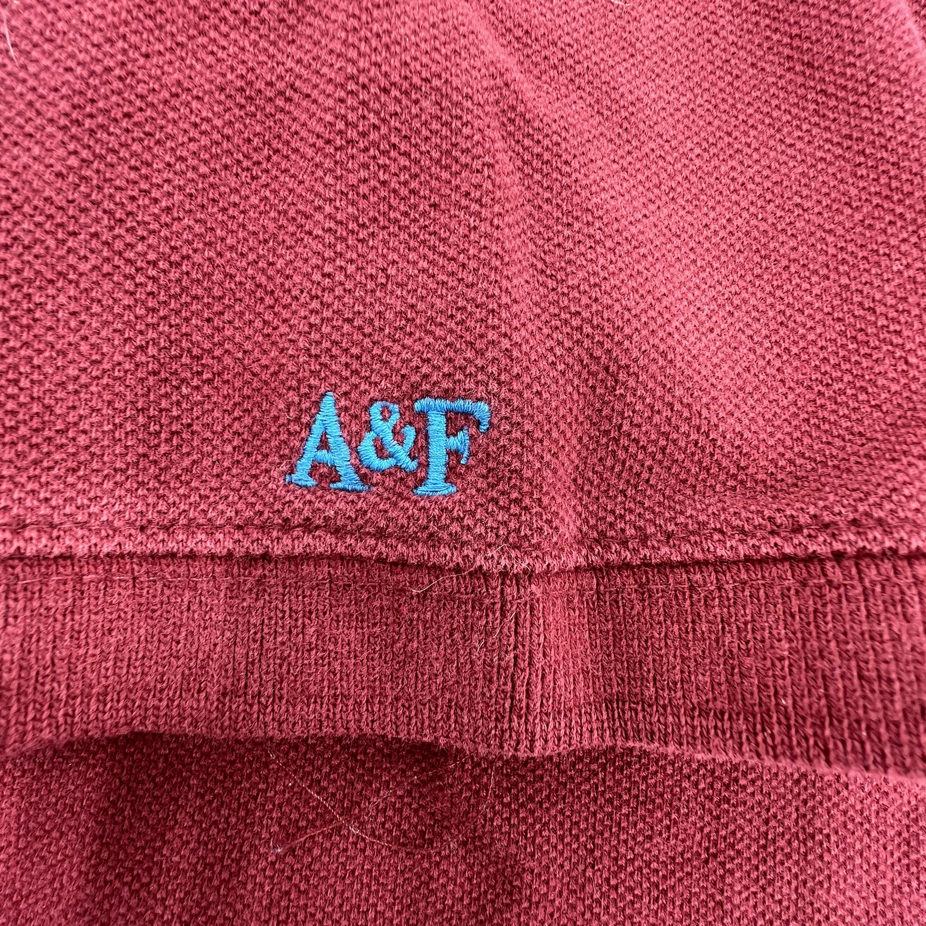 Vintage 1990s Abercrombie and Fitch Red Burgundy Polo Men's Large