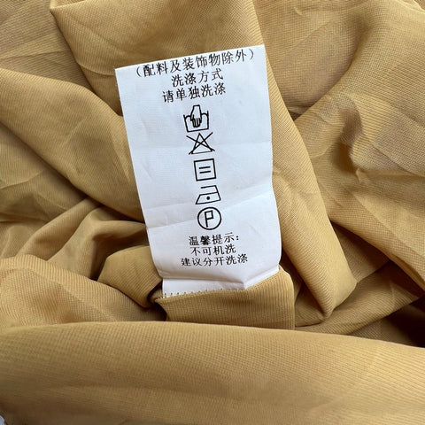 LuLualways Yellow Brown Plaid Lace Ruffle Asymmetrical Dress Women's Size 9