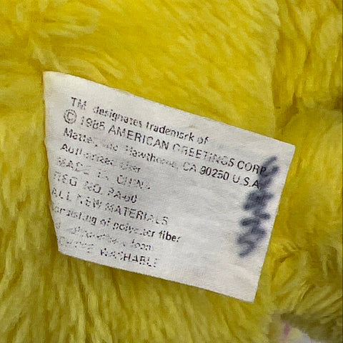 Vintage 1985 Popples Potato Chip Yellow Plush Stuffed Animal Toy 80s