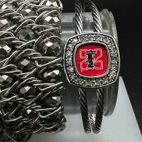 Fashion Jewelry Lot of 18 Bracelets Cuffs Bangles Nebraska Huskers Rhinestone