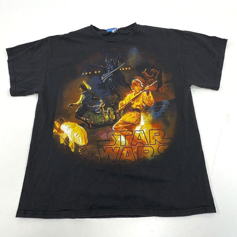 Vintage 2000s Star Wars Rock On Graphic T-Shirt Lucasfilm Promo Sz L