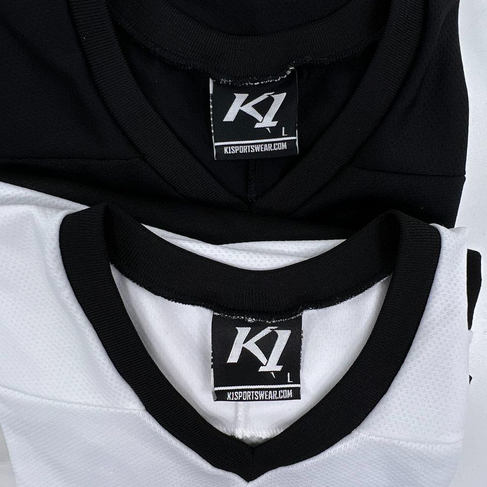 Men's K1 Sportswear Black & White Pappas Hockey Jersey Lot of 4 - Size L & XL