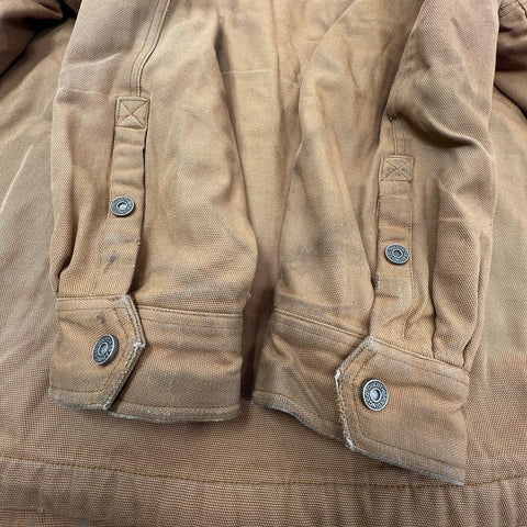 Duluth Trading Co Men's Fleece Lined Canvas Shirt Jac Jacket Brown 2XL