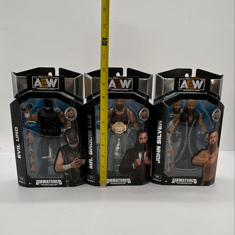 AEW Wrestling Figure Lot Unmatched Series 3 Brodie Lee Evil Uno John Silver NIB