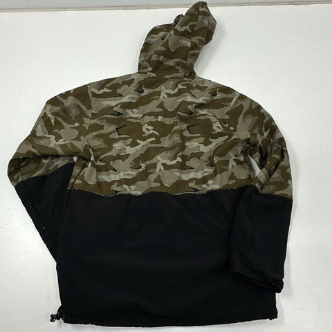 Neff Men's Softshell Hoodie Jacket Camo Black Colorblock Full Zip Fleece Sz M