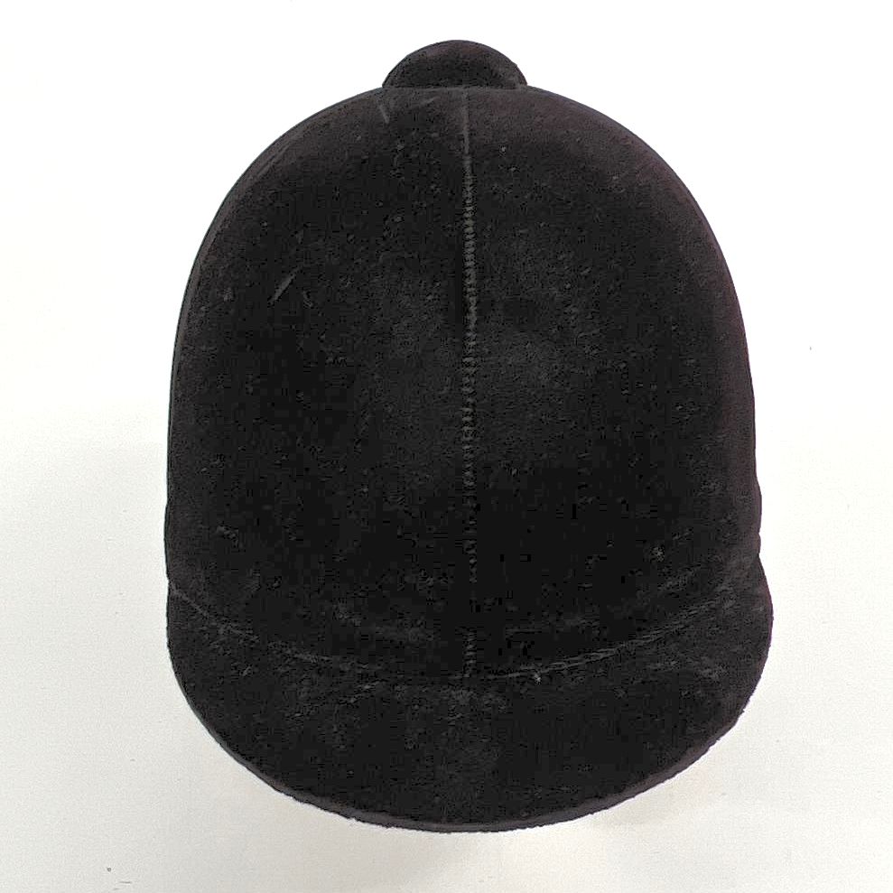 Vintage Women's Unbranded Black Velvet Equestrian Riding Helmet with Strap