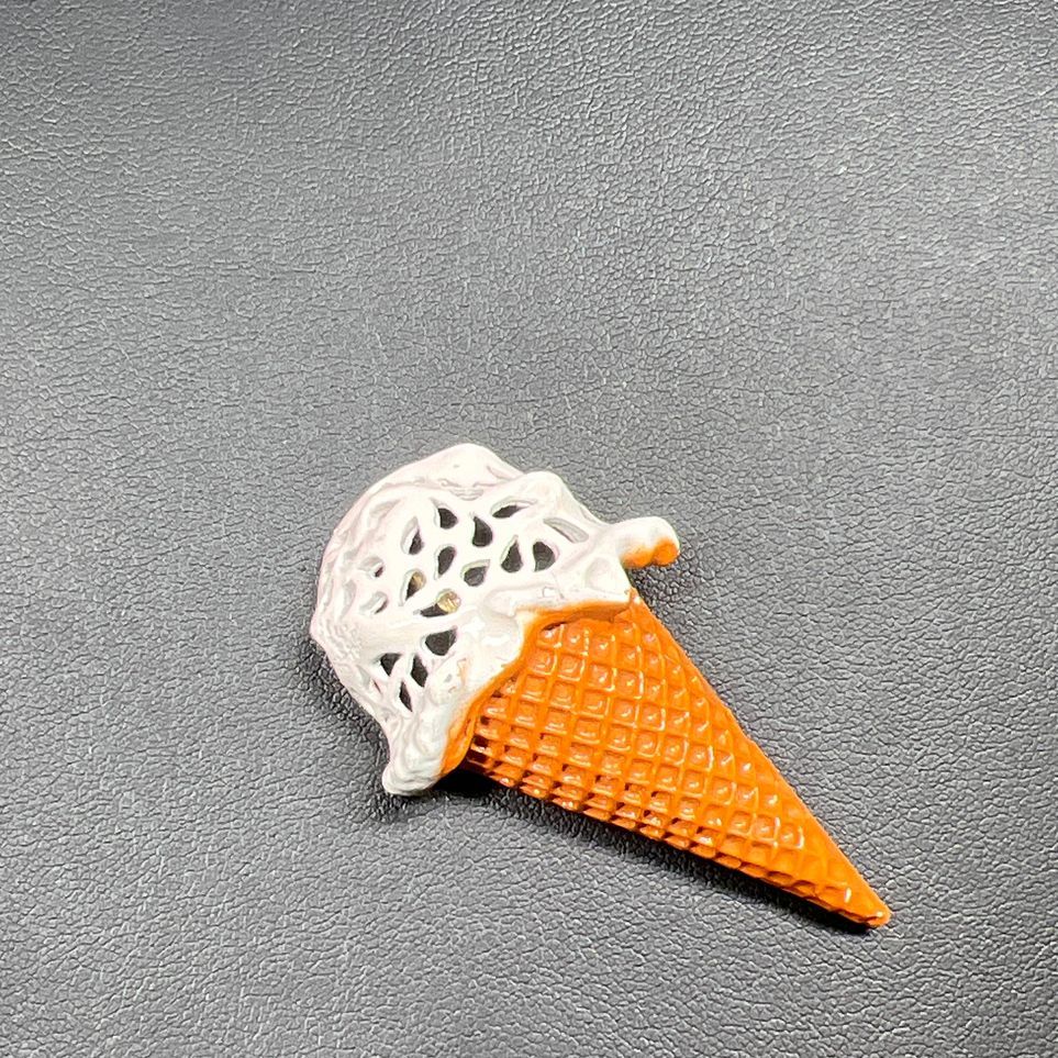 Painted Ice Cream Cone Brooch 17g