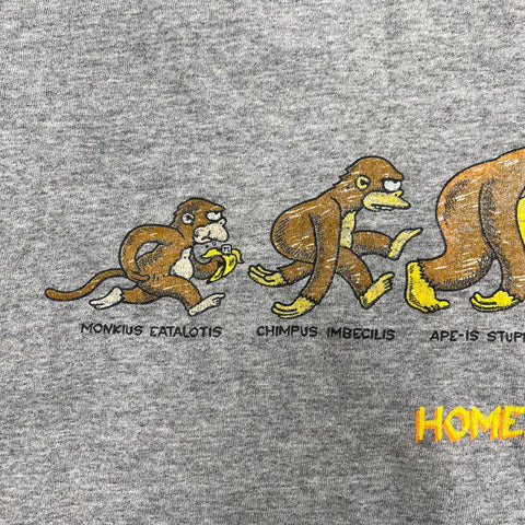 Vintage 2000 The Simpsons Homersapien Evolution Graphic T-Shirt Sz XL