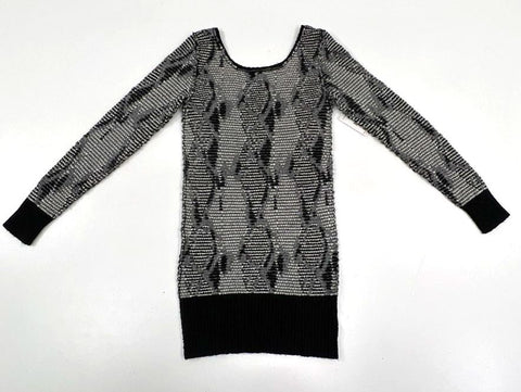 Free People Women's Rattlesnake Knit Sweater Gray V-Neck Tunic Boho Sz S NWT