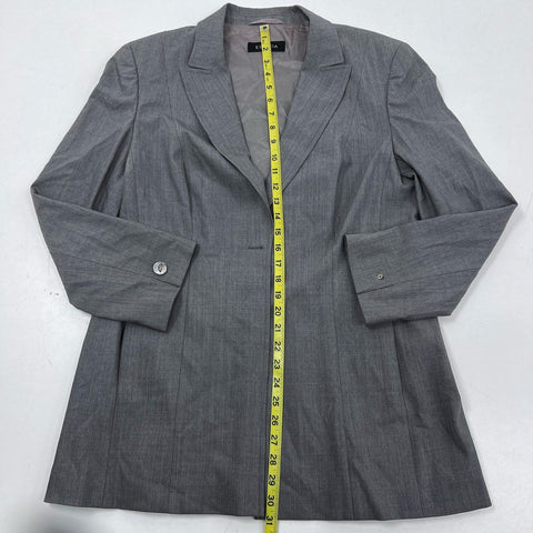 Escada Women's Gray Wool Silk Blend Single Button Blazer Made in Slovenia Sz 44