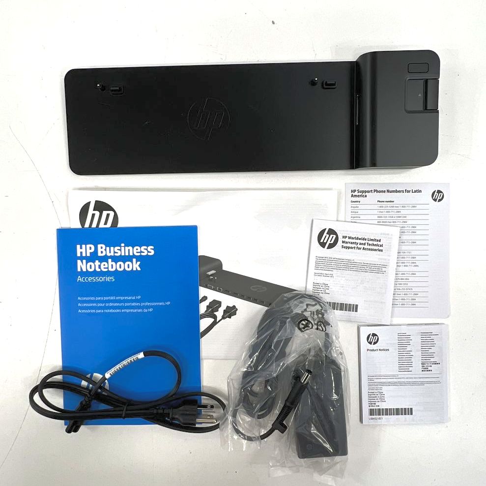 HP UltraSlim Docking Station D9Y32UT w/ AC Adapter Power Supply Black