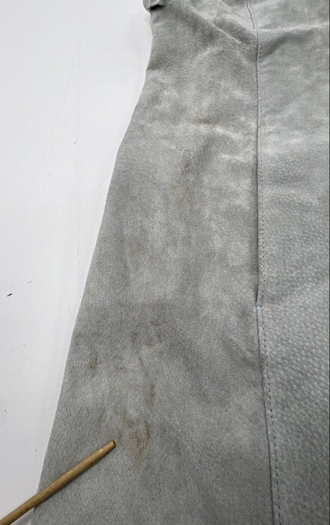 Wilson's Leather Maxima Women's Gray Suede Long Vest Faux Fur Trim Boho Sz XL