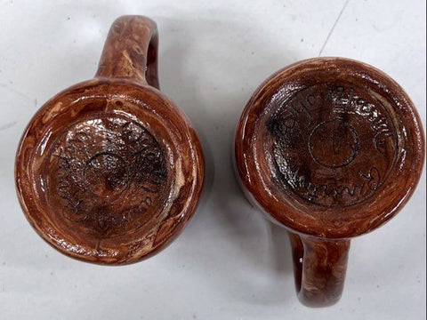 House of Marble Bucking Bronco Mug 2 Piece Set Brown Swirl Vintage