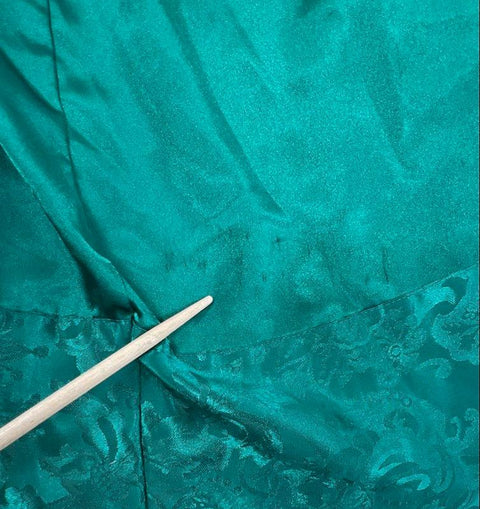 Vintage 80s Victoria's Secret Gold Label Emerald Green Satin Robe Floral Sz OS