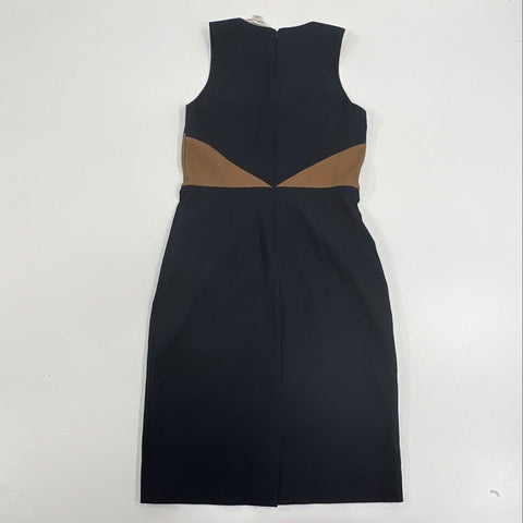 Diane Von Furstenberg Women's Black Tan Colorblock Sheath Dress Size 6