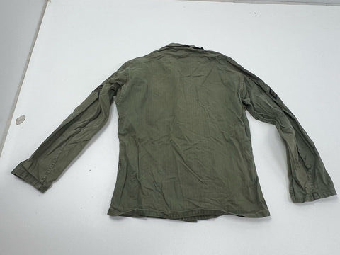 Vintage 40s US Army M43 HBT Herringbone Twill Field Shirt Jacket Sgt Patch Sz M