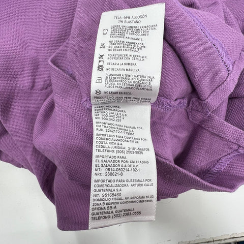 Lot of 2 Arturo Calle Mens Polo Shirts Teal & Purple 100% Cotton Sz S