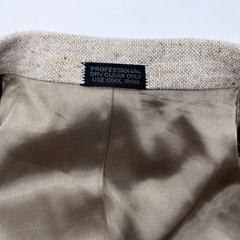 Vintage 70s Palm Clothing Suede Elbow Patch Tweed Sport Coat Blazer Sz 38