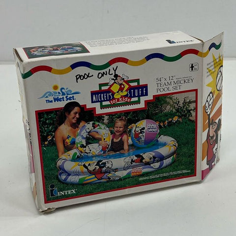 IOB Vintage Disney Blow Up Kids Pool Team Mickey 54"x12" POOL ONLY - USED
