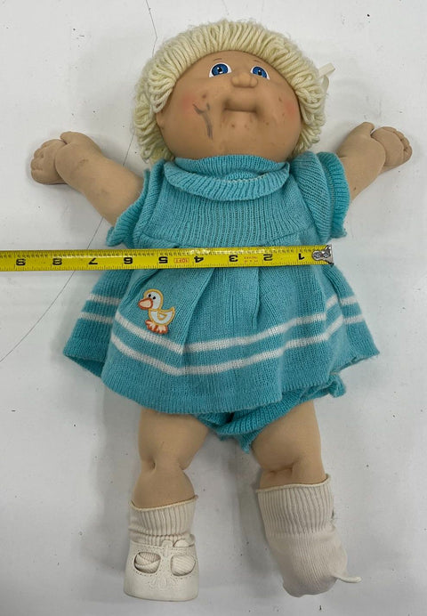 Vintage 1982 Cabbage Patch Kid Coleco Doll Blonde Hair Blue Eyes Xavier Roberts