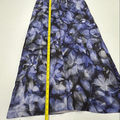 Banana Republic Piece & Co Women's Maxi Dress Blue Black Floral Twist Front 4