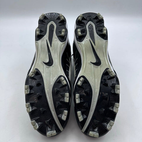 Nike Vapor Power Channel Black White Mid Baseball Cleats Size 15