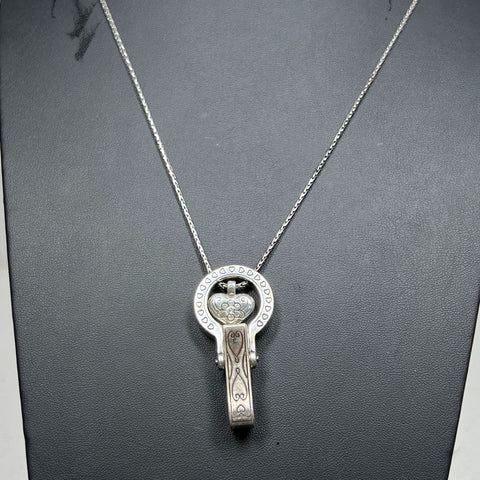 Brighton Silver Plate Lanyard Clip Necklace