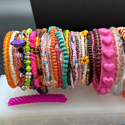 Kids Colorful Beaded Jewelry Lot of 50 Heishi Loom Band Sanrio Juicy Style