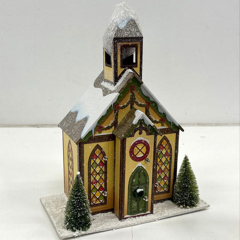 Advent Village Christmas Calendar 3 Piece Wood Composite Set 24 Doors With Box