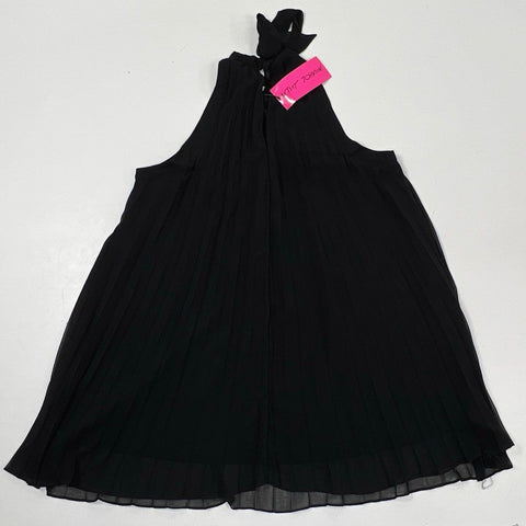 Betsey Johnson Women's Black Pleated Halter High Neck Mini Dress Sz XL NWT