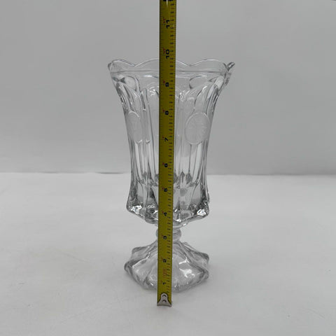 Pressed Glass Coin Glass Covered Vase Crystal 13 In 1887 Eagle Liberty Bell