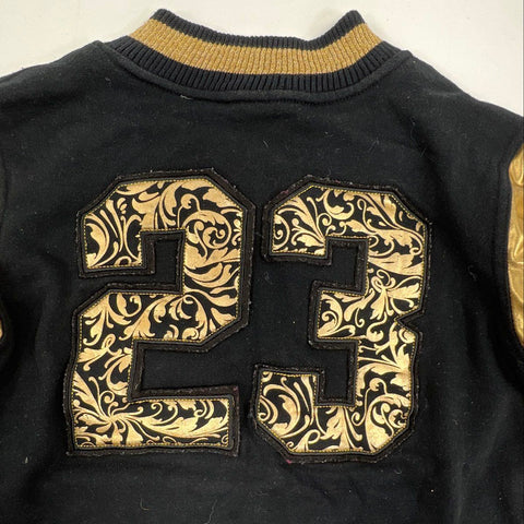Jordan Youth Varsity Bomber Jacket Black Gold #23 Jumpman Logo Sz XL