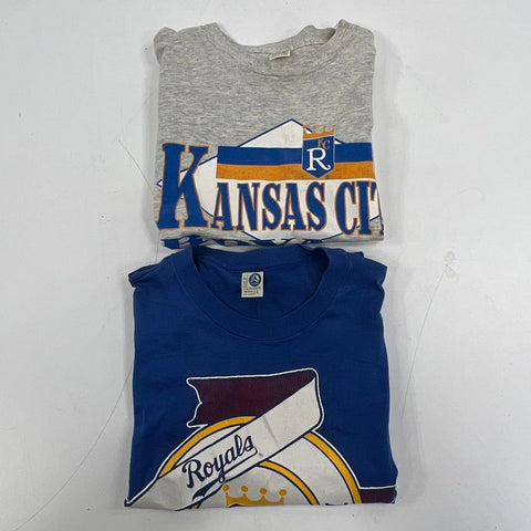 Vintage 80s Lot of 2 Kansas City Royals MLB T-Shirts Single Stitch Artex L M