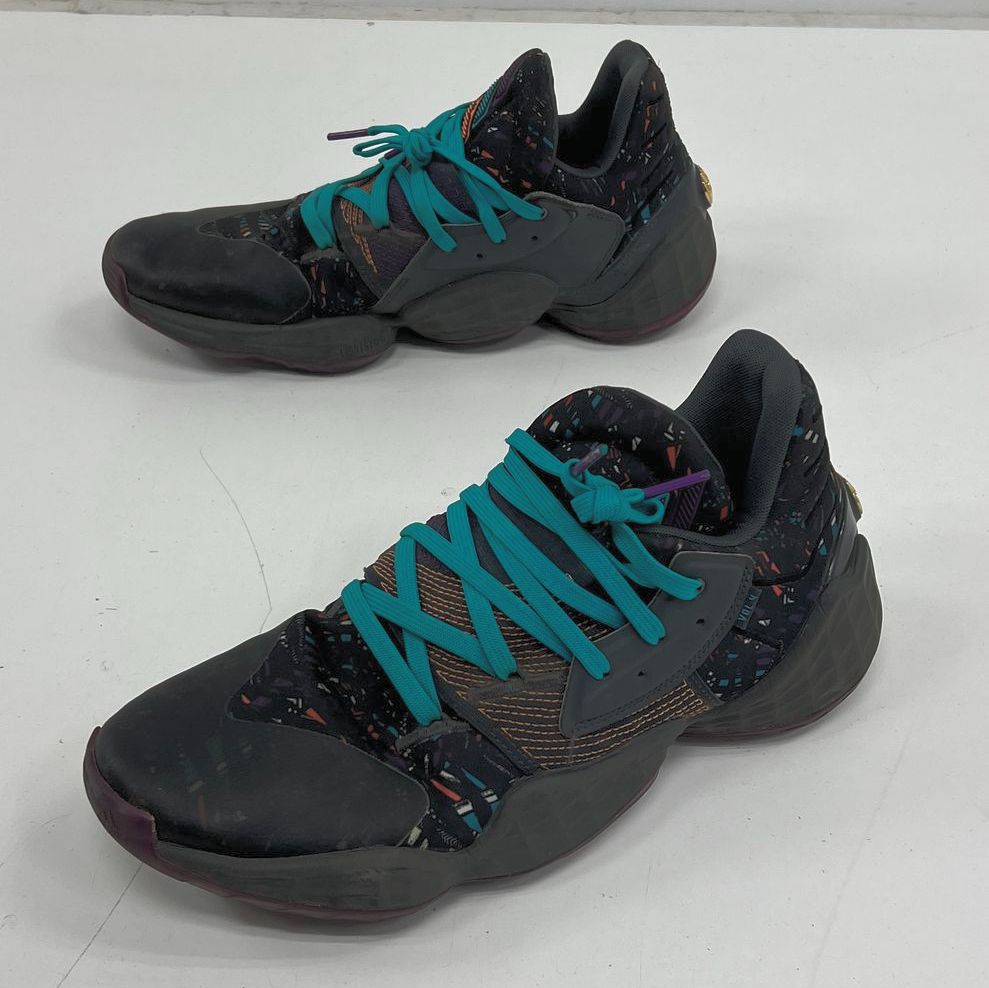 Adidas Harden Vol. 4 Black Multicolor Basketball Shoes Sneakers Mens Size 10.5