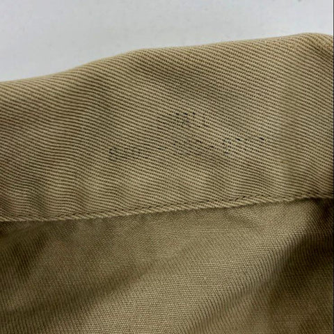 Vintage Military Issue Khaki Cotton Twill Utility Shirt Lot of 2 Men's S