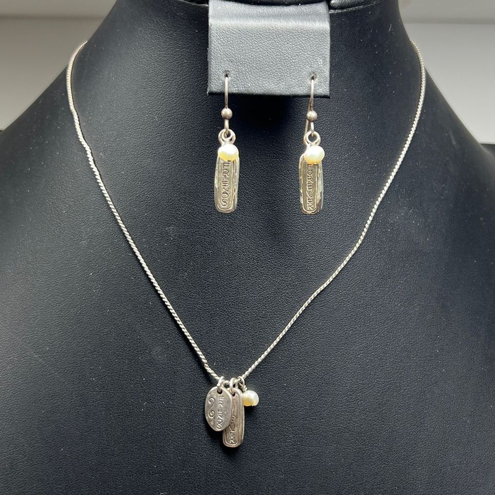 Brighton Silver Plate Friends Forever Earrings and Necklace Set