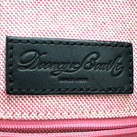 Dooney & Bourke Black Pebbled Leather Shoulder Tote Bag Pink Gingham Lining