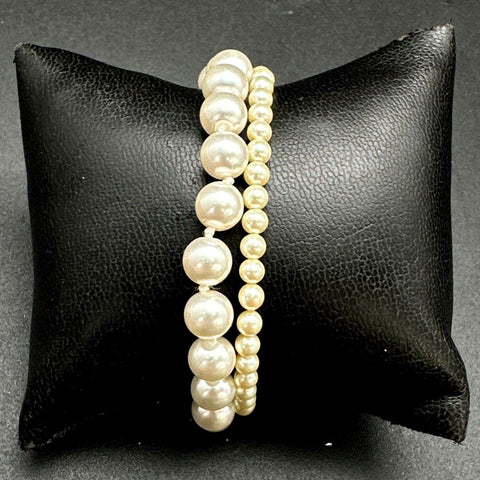Vintage Faux Pearl Costume Jewelry Lot 4 Pieces Multi Strand Necklaces