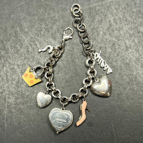 Guess Shoe Bag Charm Bracelet Heart Watch New Battery
