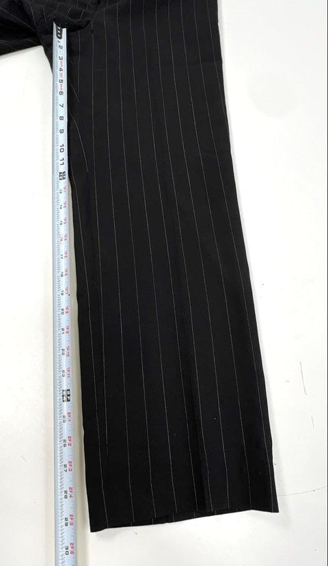 Lauren Ralph Lauren Women's Black Pinstripe Wool Slacks Pleated Pants Sz 4