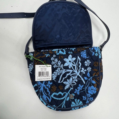 NWT Vera Bradley Java Floral Slim Saddle Bag Crossbody & Turnlock Wallet Set