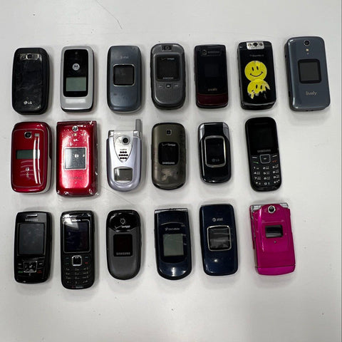 Mixed Brand Flip Phone Lot 19 Piece Samsung LG Motorola Nokia 4lb Bag Untested