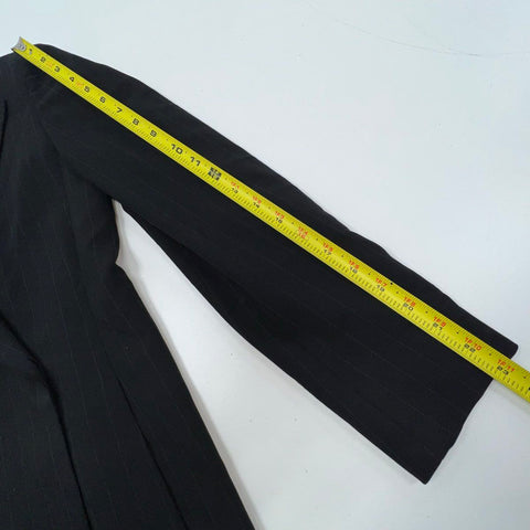Max Mara Women's Black Pinstripe Blazer Jacket Vintage Y2K Virgin Wool US 4