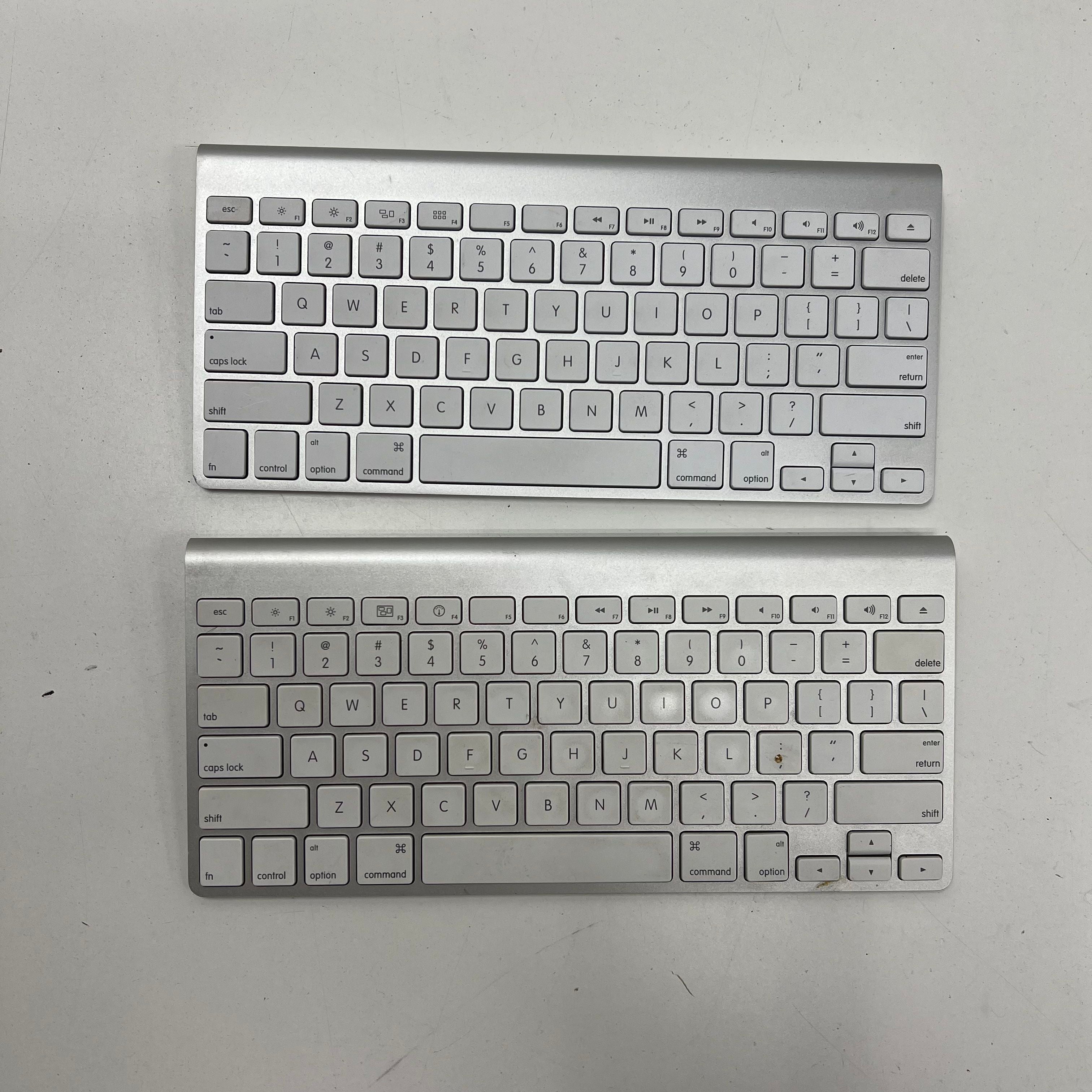 Lot of 2 Apple A1314 Wireless Bluetooth Keyboard Aluminum