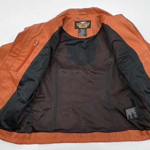 Vintage Harley-Davidson Women's Cotton Nylon Rider Jacket Rust Orange Sz XS