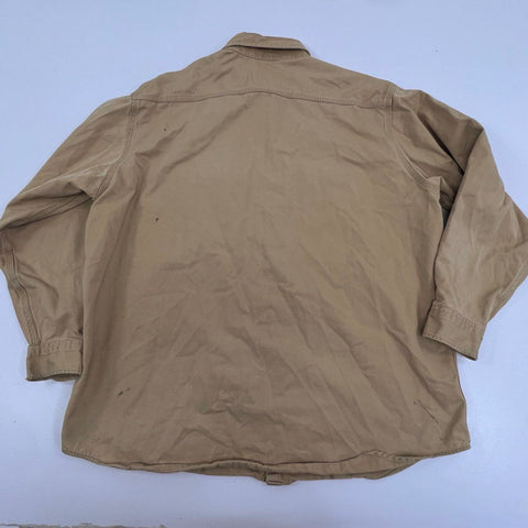 Carhartt Men's Tan Long Sleeve Button Down Work Shirt XXL