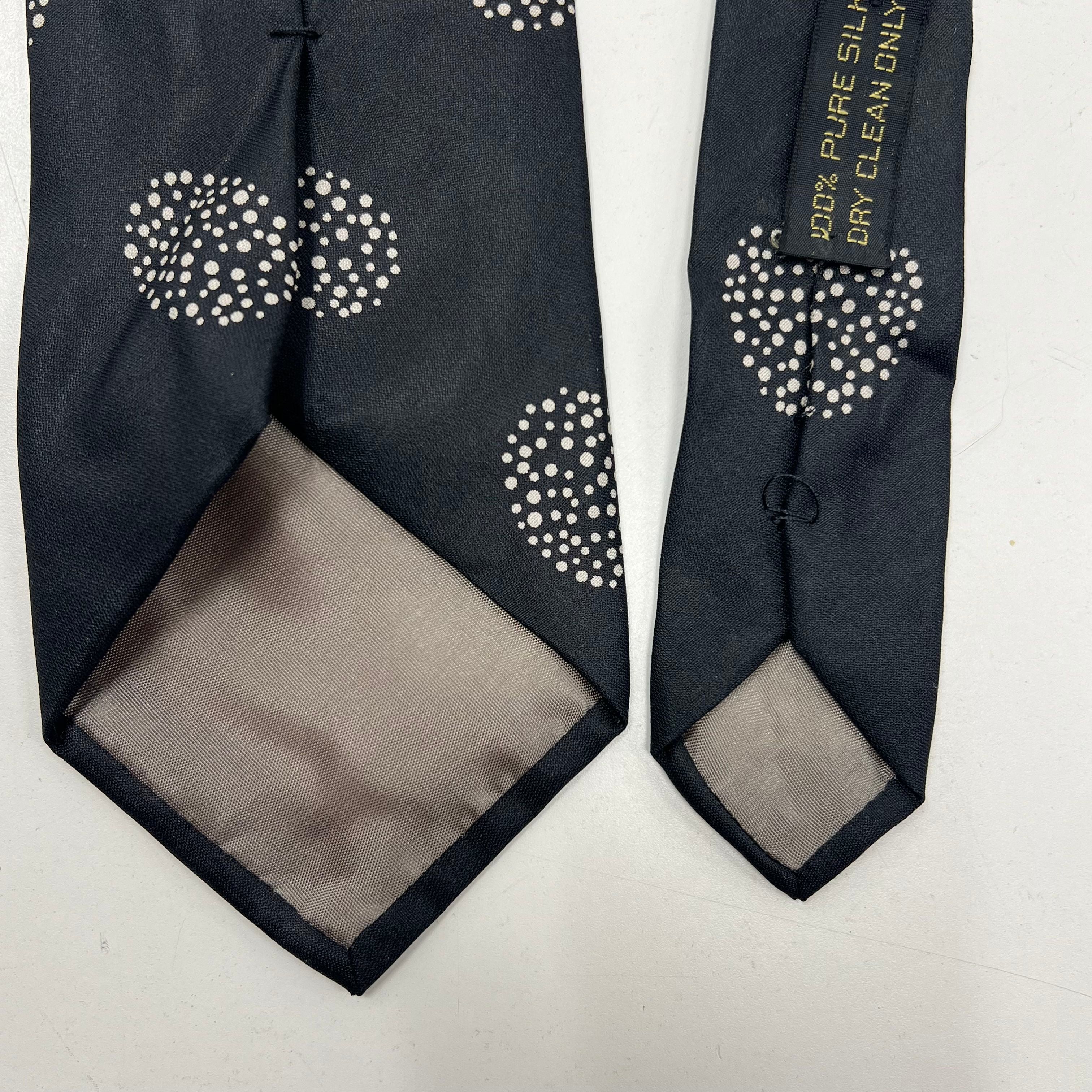 Vintage 90s Giorgio Armani Black Geometric Dot Silk Necktie Men's 3.25"