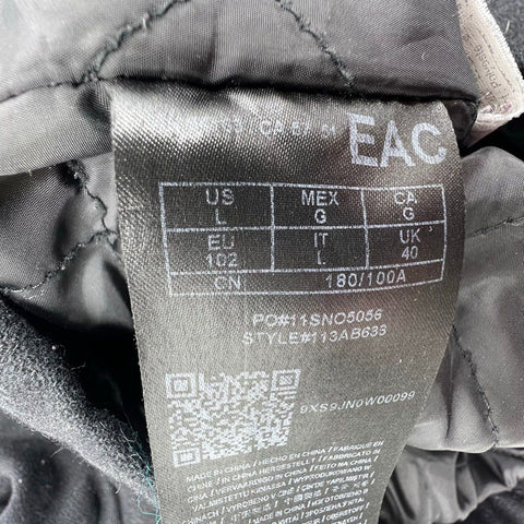 Guess Men's Black Military Field Jacket Wool Blend Coat Quilted Lining Size L