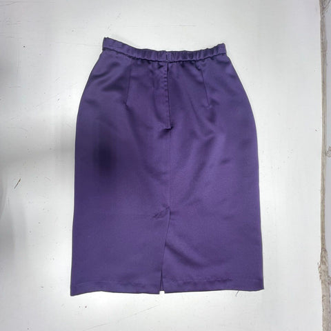 Alfred Angelo Women's Lace Peplum Top Eggplant Satin Skirt Set Sz 6/4