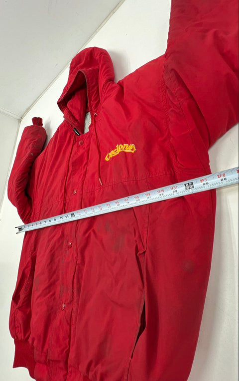Vintage 90s DeLong Iowa State Cyclones Hooded Quilted Jacket Made USA Sz L